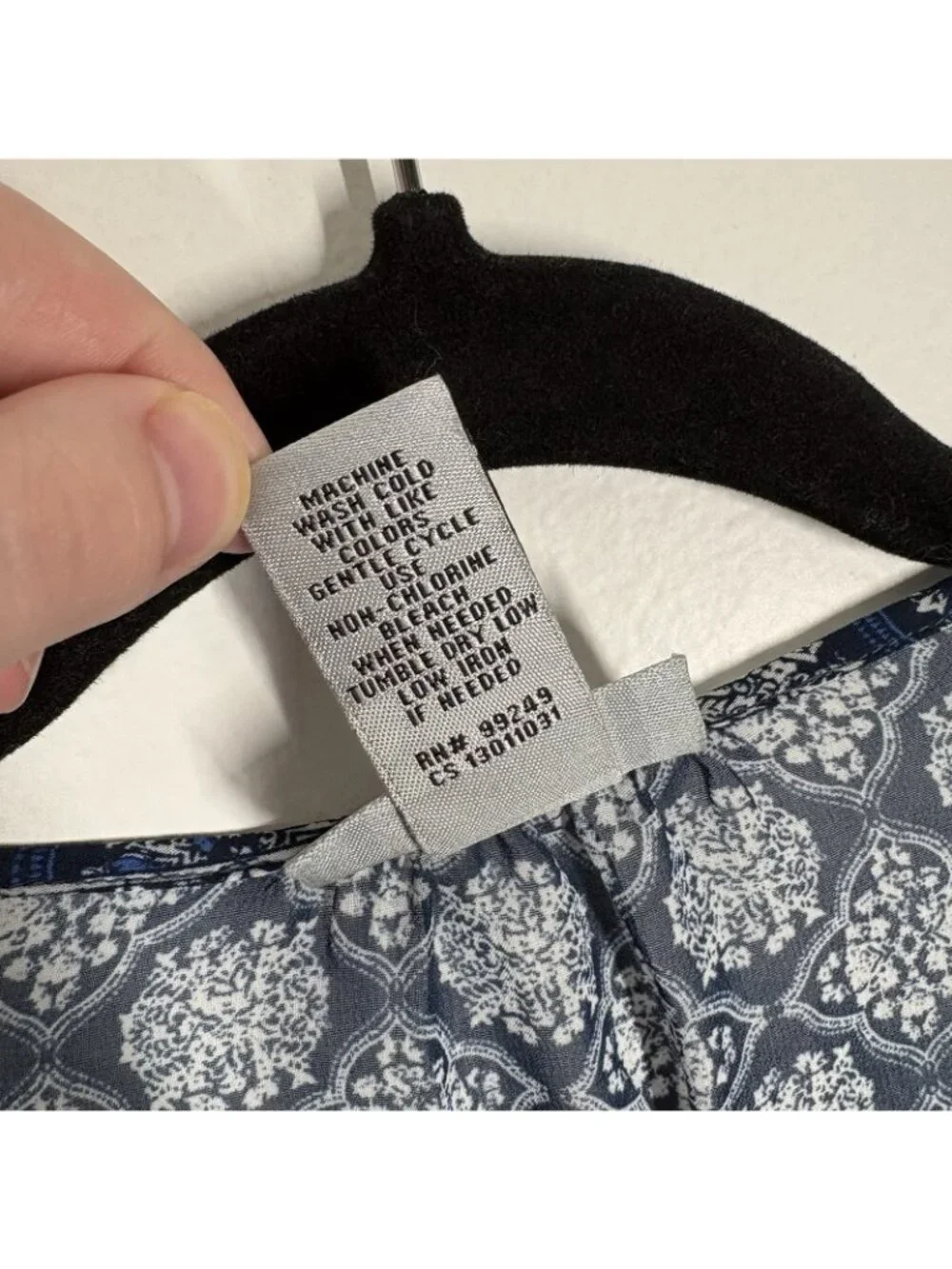 Catherines Women 2X/3X Blue Printed Sheer Boho Crochet Trim Tie Front Kimono - Picture 7 of 8